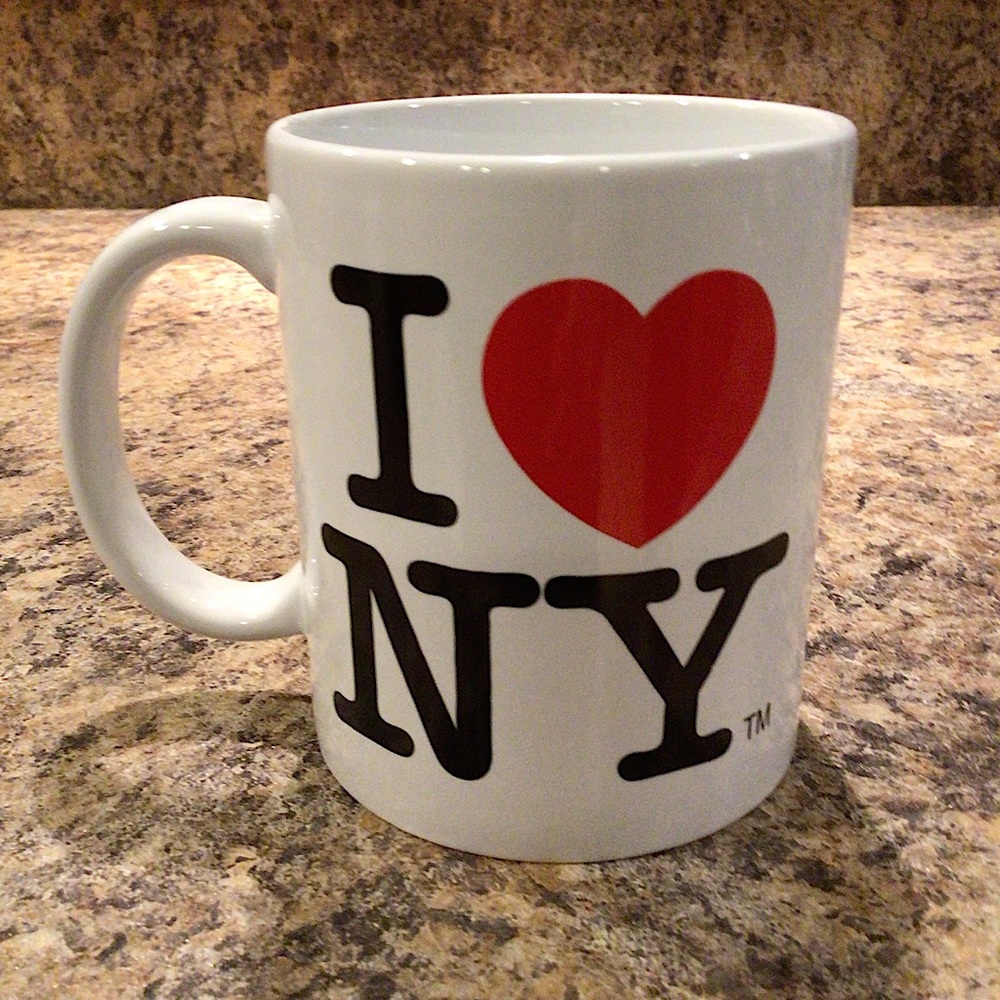 I Heart NY White Mug With Black Letters